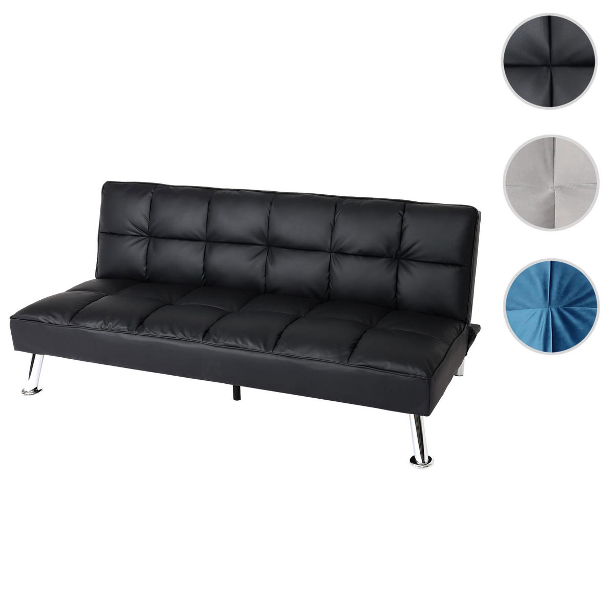 SOFA Schwarz - Schwarz, Textil (181/82/107cm) - MCW