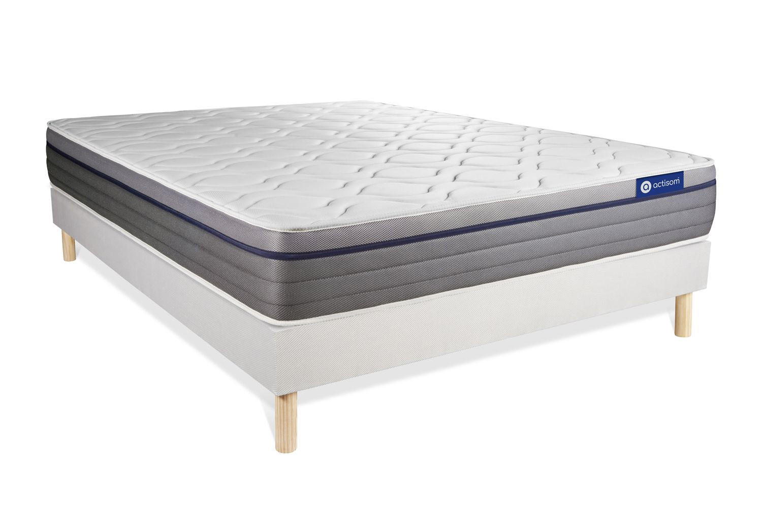 Thumbnail - Actisom Bett, Weiß, Holz, H2, Höhe ca. 26 cm, 200x200 cm, Oeko-Tex® Standard 100, Schlafzimmer, Betten