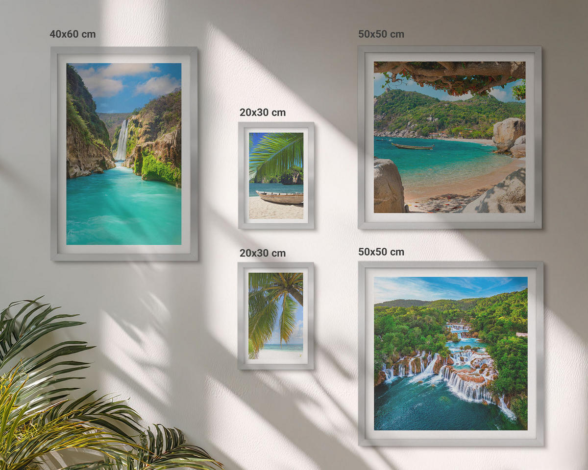 BILDER SET 5er Set - 50x50 cm & 20x30 cm & 40x60 cm Silberner Rahmen - Eiffels Straßenarchitektur - Silberfarben, Kunststoff (40/60cm) - TULUP