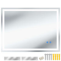 LED-BADEZIMMERSPIEGEL rechteckig Clara,inklusive Spiegelheizung,anthrazit - Anthrazit, Glas (60/80/2.5cm) - tectake