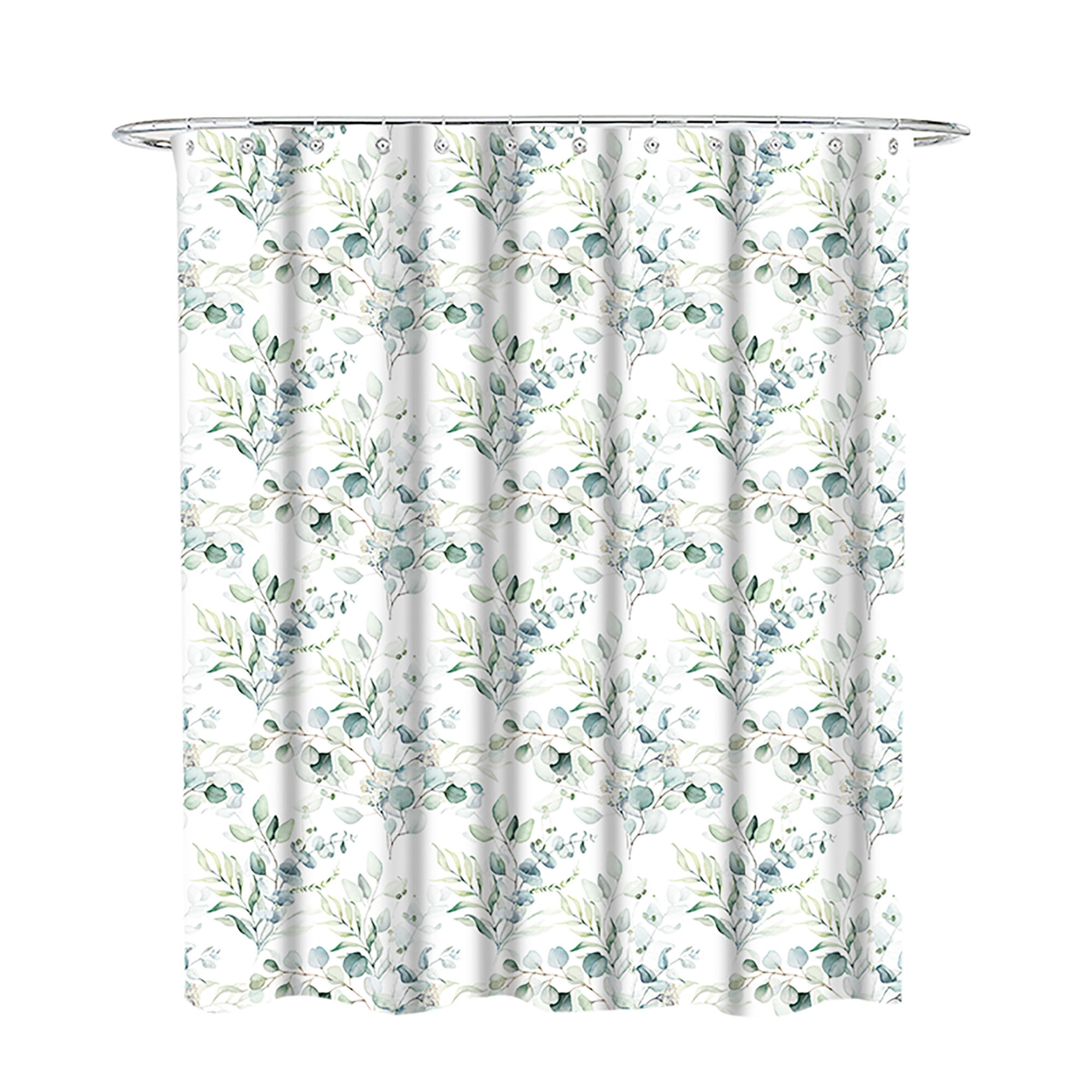 DUSCHVORHANG Eukalyptus 180 x 200 cm - Weiß, Textil (180/200cm) - Sanilo