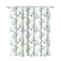 DUSCHVORHANG Eukalyptus 180 x 200 cm - Weiß, Textil (180/200cm) - Sanilo