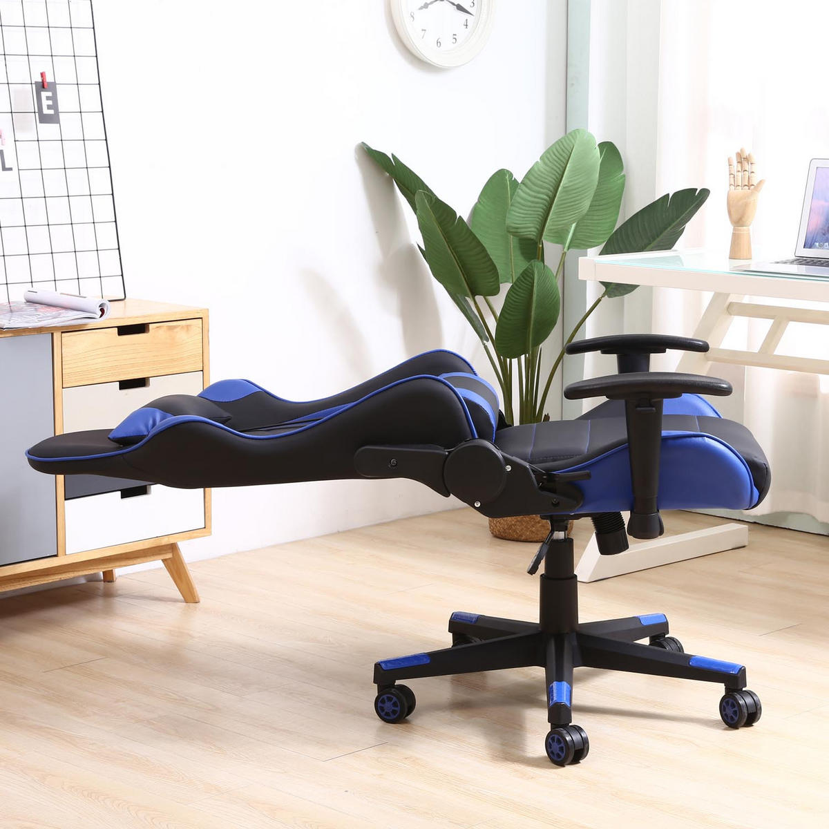 DREHSTUHL Gaming Professioneller Blau - Blau, Fell (70/127/70cm) - VS Venta-stock