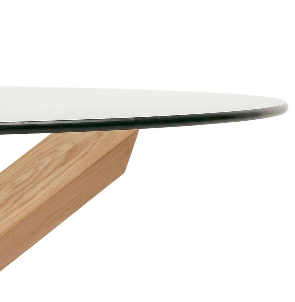 ESSTISCH Rund Massivholz Eiche Skandi-Stil FINAX, Transparent-Beige 130x130x75 cm - Transparent/Beige, Eichenholz/Holz (130/130/75cm) - KADIMA DESIGN