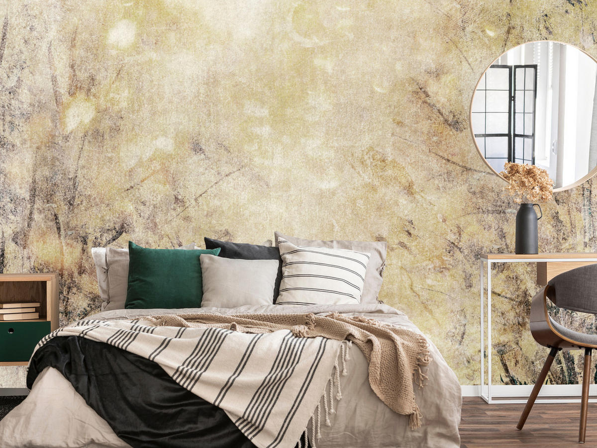 FOTOTAPETE Beton Abstraktion Retro Stil 200x140 - Beige/Braun, Papier (200/140cm) - Muralo