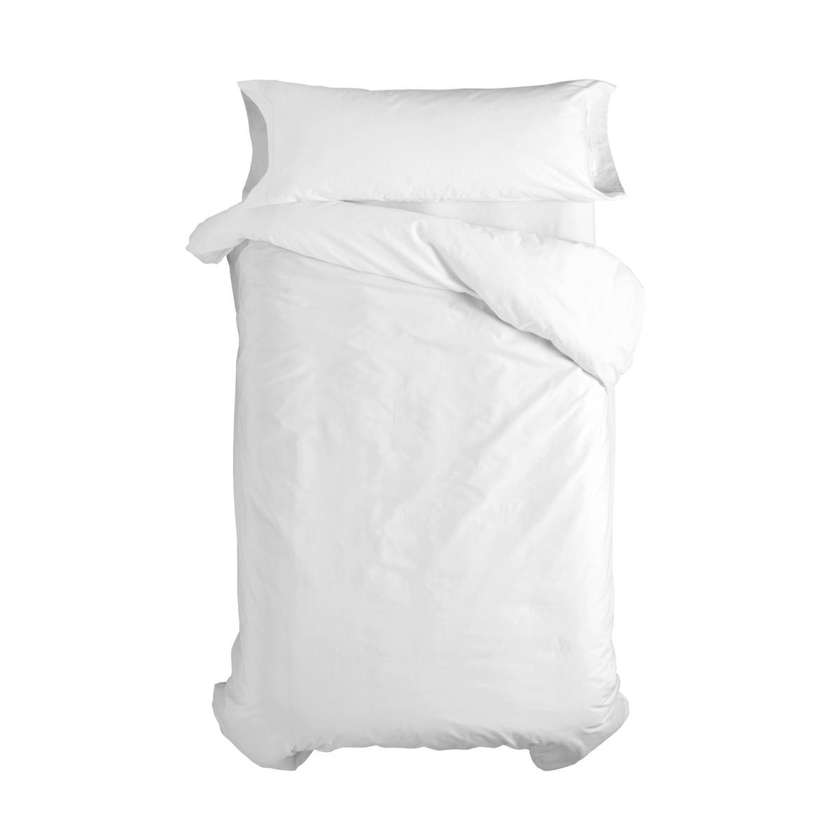 BETTBEZUG set 2 teiliges Basic Weiss 135/140x200 cm (Standardgrösse) - Weiß, Textil (140/200cm) - Happy Friday