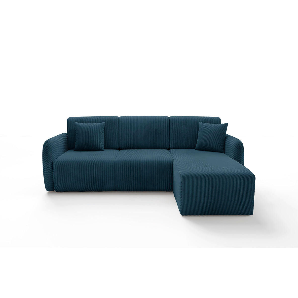ECKSOFA Dora 3 Sitzplätze Dunkelblau - Blau, Holz (245/185cm) - Petits-meubles