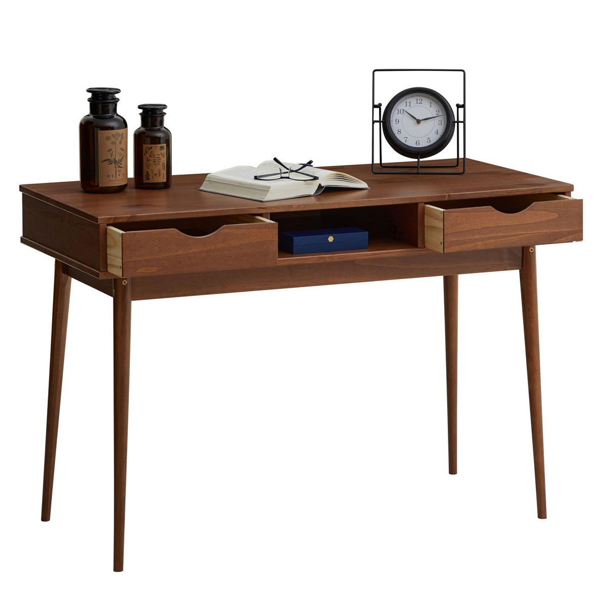 SCHREIBTISCH STEFANO - Kastanienfarben, Holz (50/110/75cm) - IDIMEX