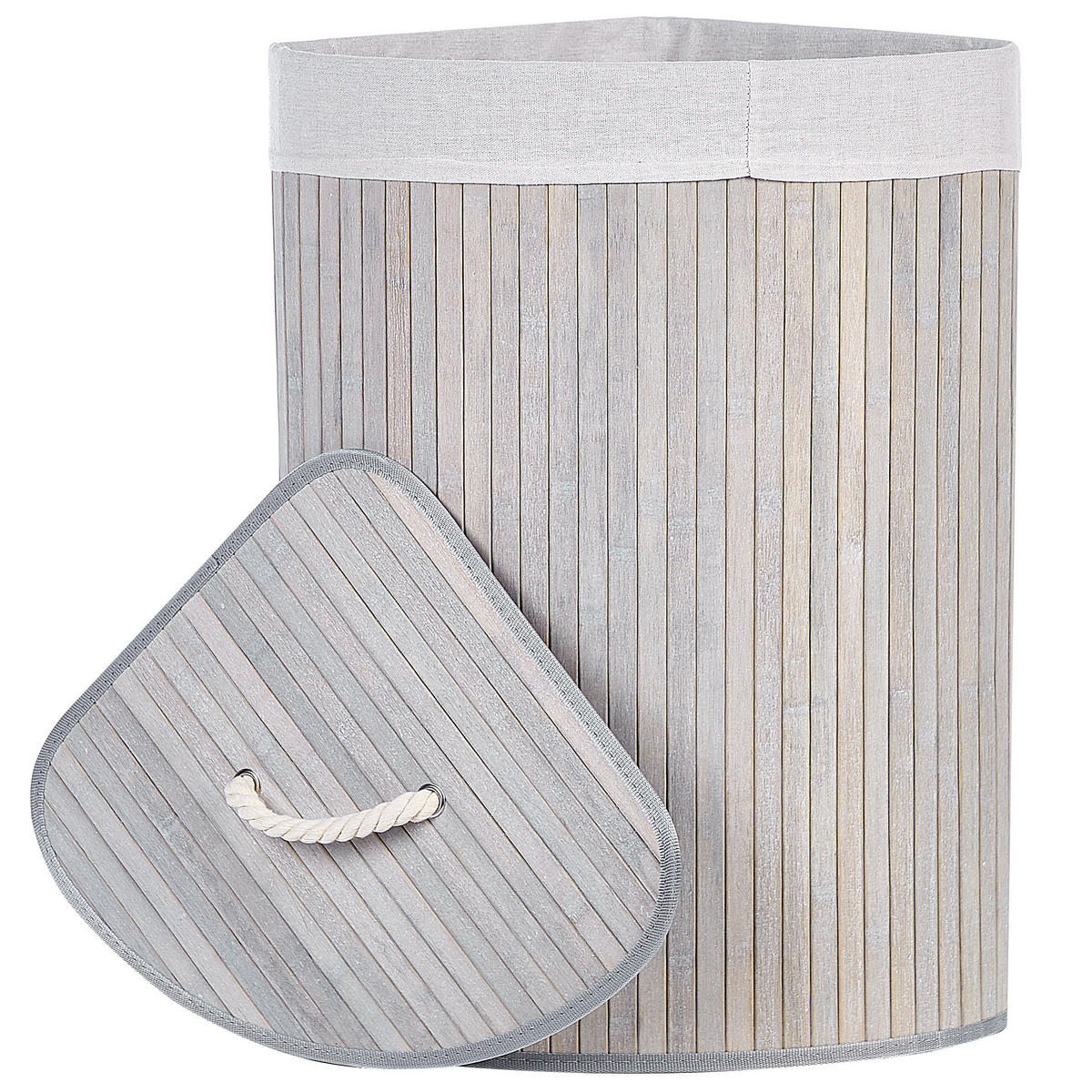 KORB Grau Matara - Weiß/Grau, Holz (60/60/35cm) - Beliani