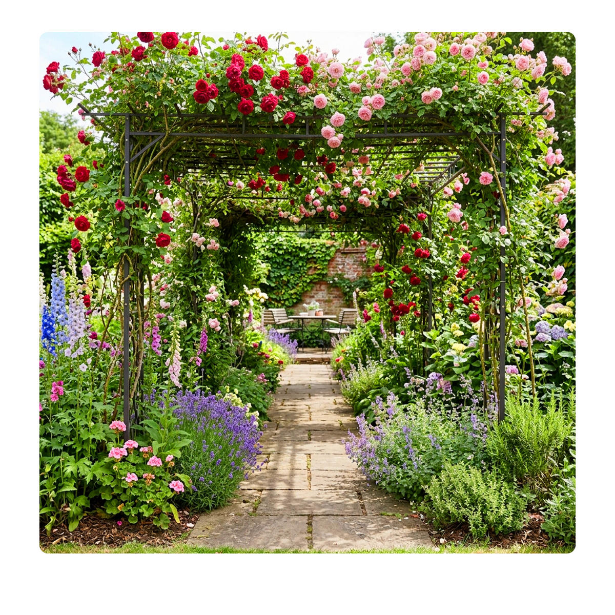 PERGOLA Svart pulverlackerat stål 215x320x190 cm - Svart, Metall (320/215/190cm) - Relaxdays