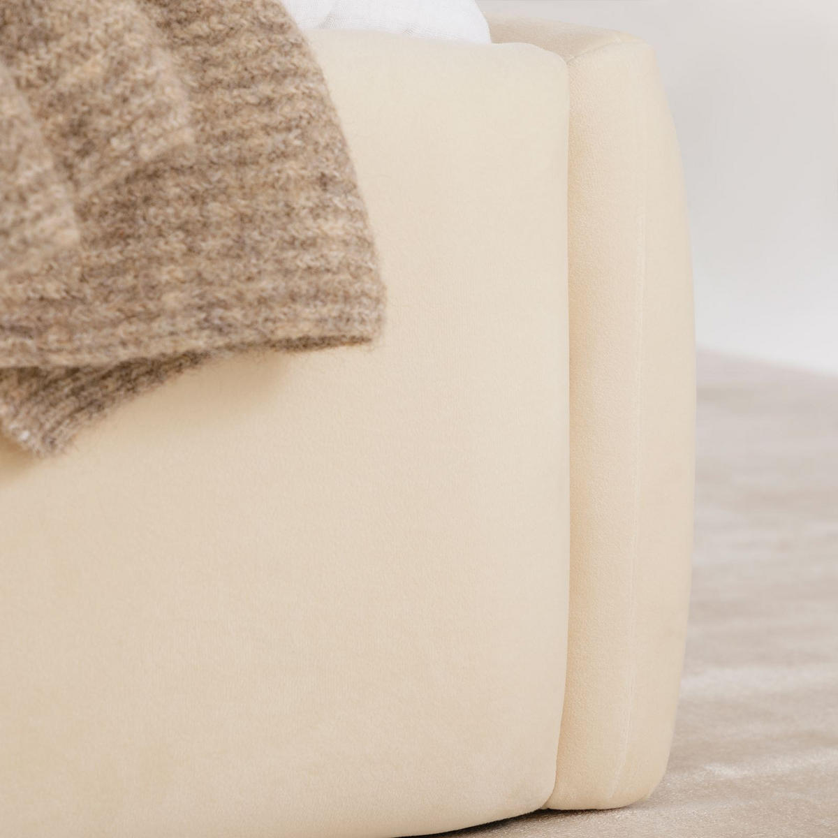 POLSTERBETT CLOUD 180x200 cm cremeweiß - Creme, Textil (180/200cm) - IDIMEX