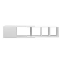 WANDREGAL 1 Tür 4 Fächer mit anpassbarem Winkel - Flex - 174,5/25,7/36 cm - Weiß, Holzwerkstoff (25.7/36/174.5cm) - Calicosy