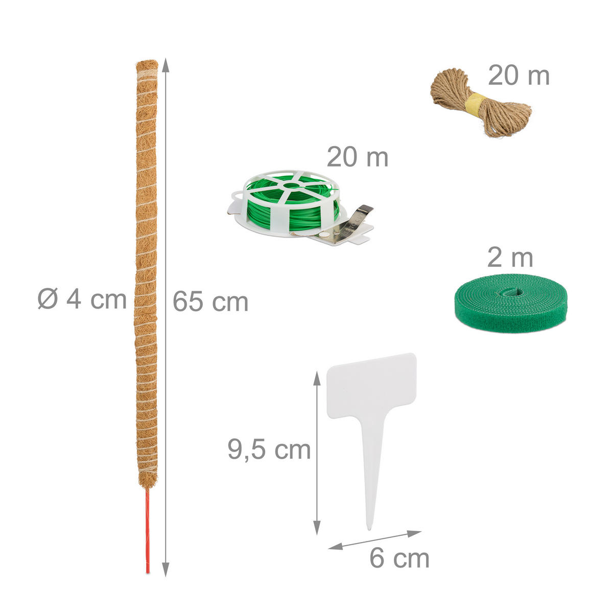 2XKOKOSSTÄBE - Multicolor, Textil (4/65/4cm) - Relaxdays