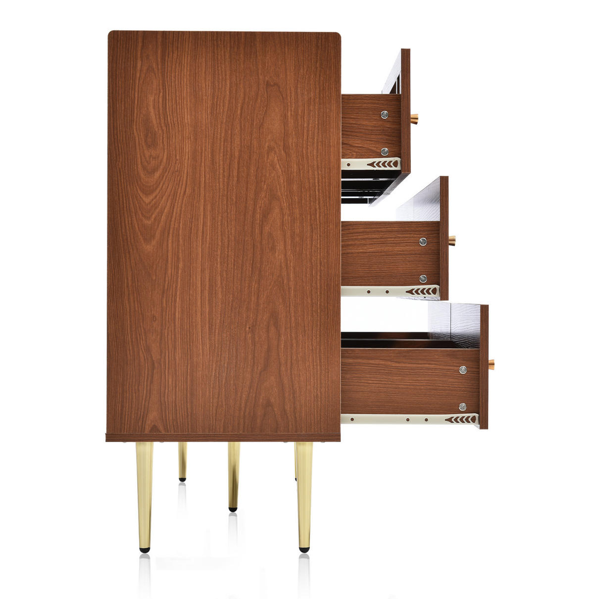 SIDEBOARD 150/40/90 cm mit 2 Türen, 4 Schubladen, offenem Fach und verstellbaren Einlegeböden, Eichefarben - Eichefarben, Holzwerkstoff (150/90/40cm) - Redom