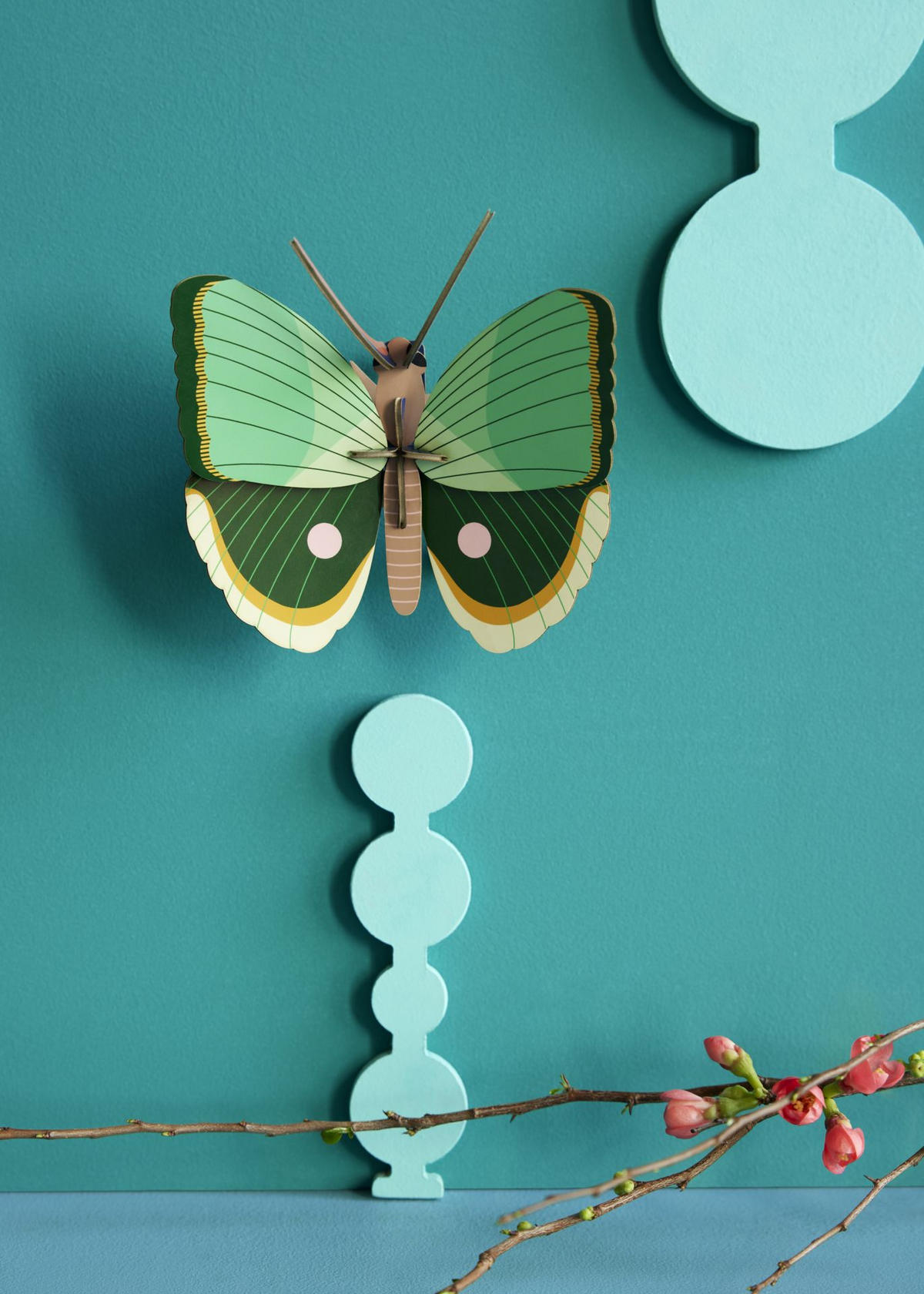 WANDDEKO Jade-Schmetterling 5/14 cm - Multicolor, Wellpappe (5/14/14cm) - Studio Roof