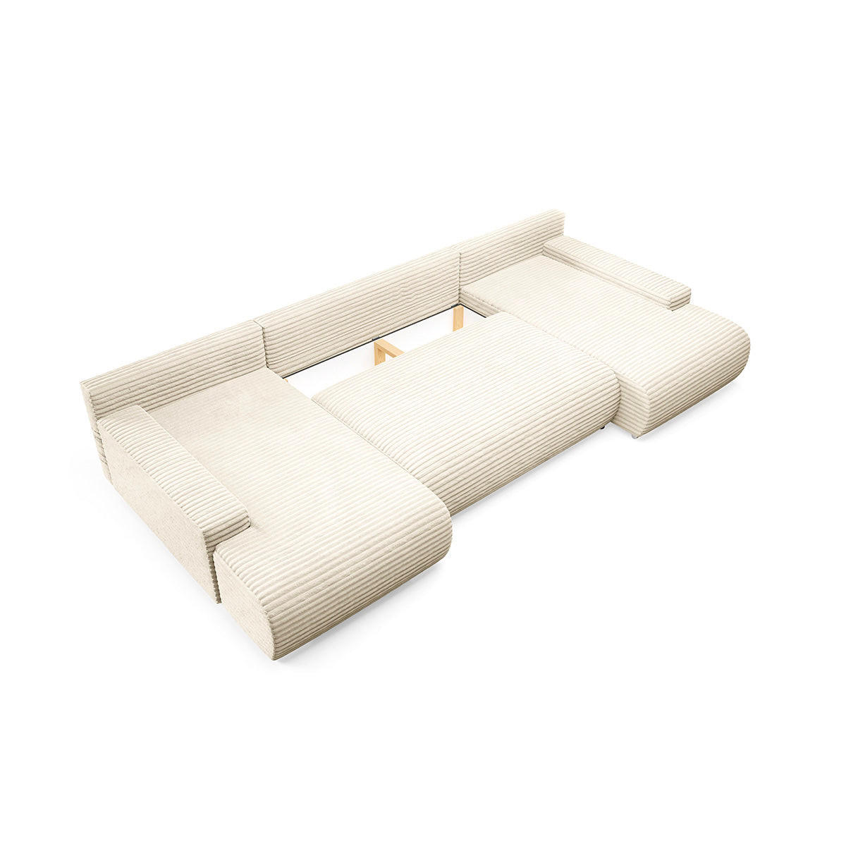 PANORAMASOFA Ivana 4 Sitzplätze Weiß - Weiß, Holz (350/85/172cm) - Petits-meubles