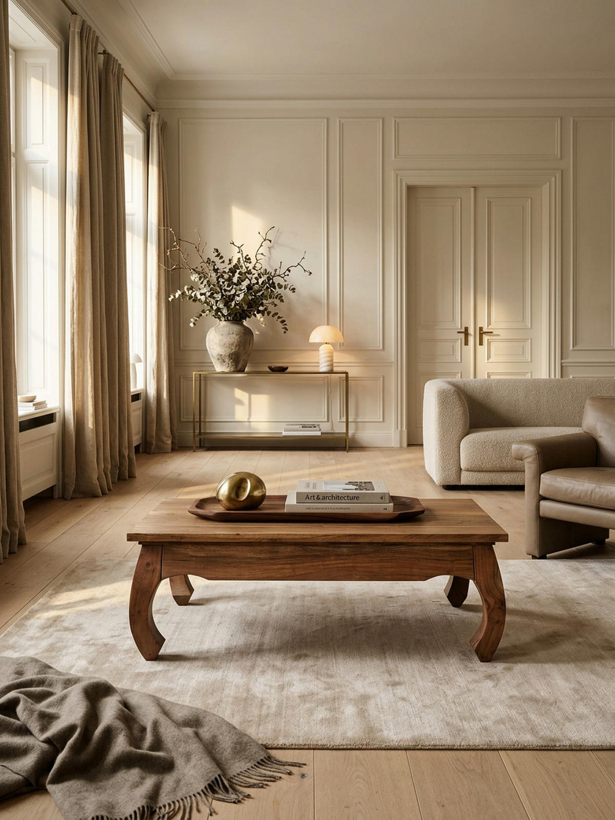 COUCHTISCH KANADA in Opium-Form aus Massivholz Akazie handgefertigt, Braun 110x60x40 cm - Braun, Holz (60/110/40cm) - KADIMA DESIGN