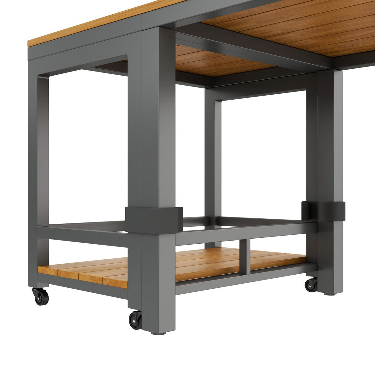 VRTNI lounge set 150/79,5/75 cm sivo-prirodno od željeza s odvojivim stolom i pletenim naslonima - siva, metal - OKWISH