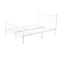 EINZELBETT 90/200 cm Weiß Bettgestell aus Metall - Weiß, Metall (90/200cm) - OKWISH