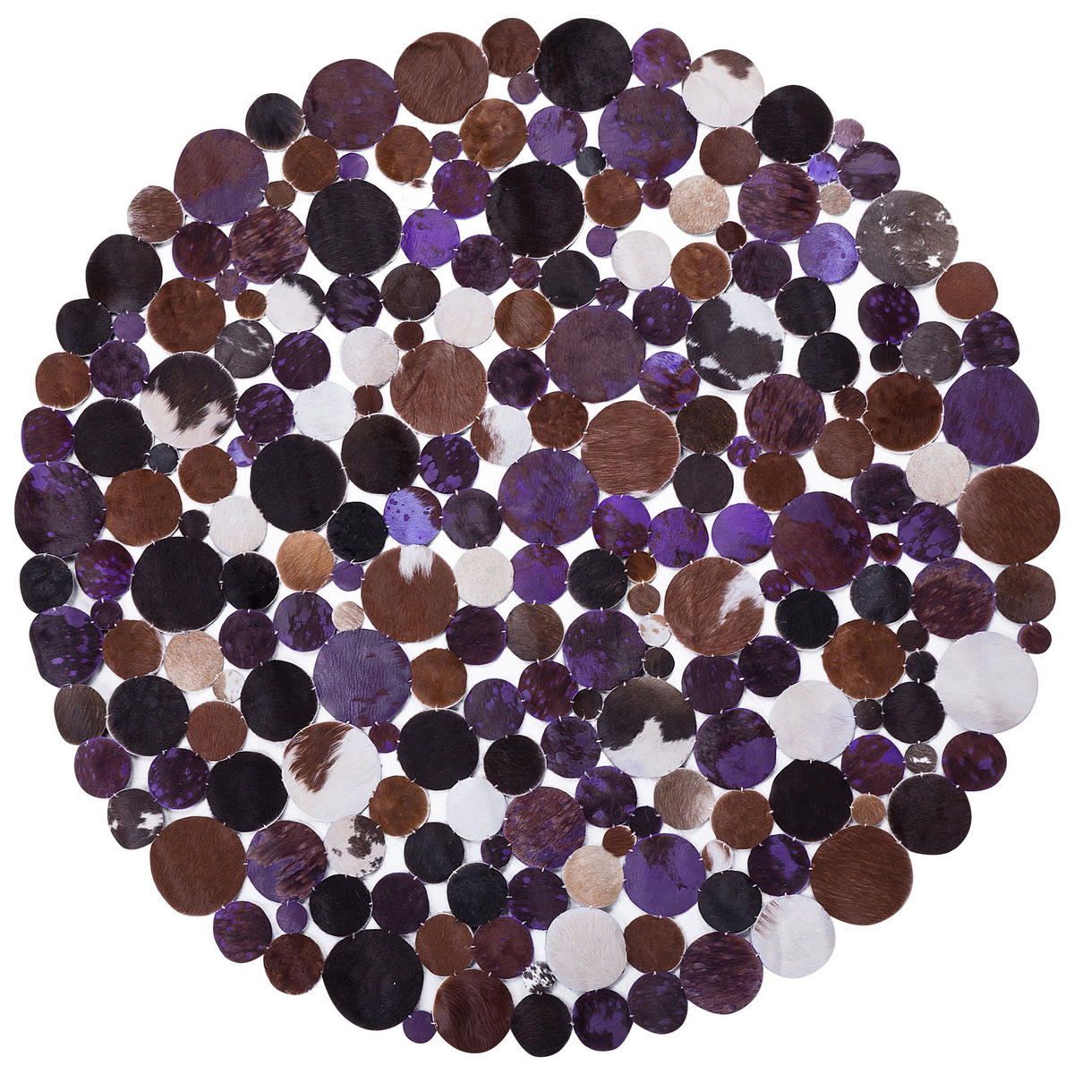 KURZFLOR-TEPPICH Sorgun 140/140 cm - Multicolor, Fell (140/140cm) - Beliani