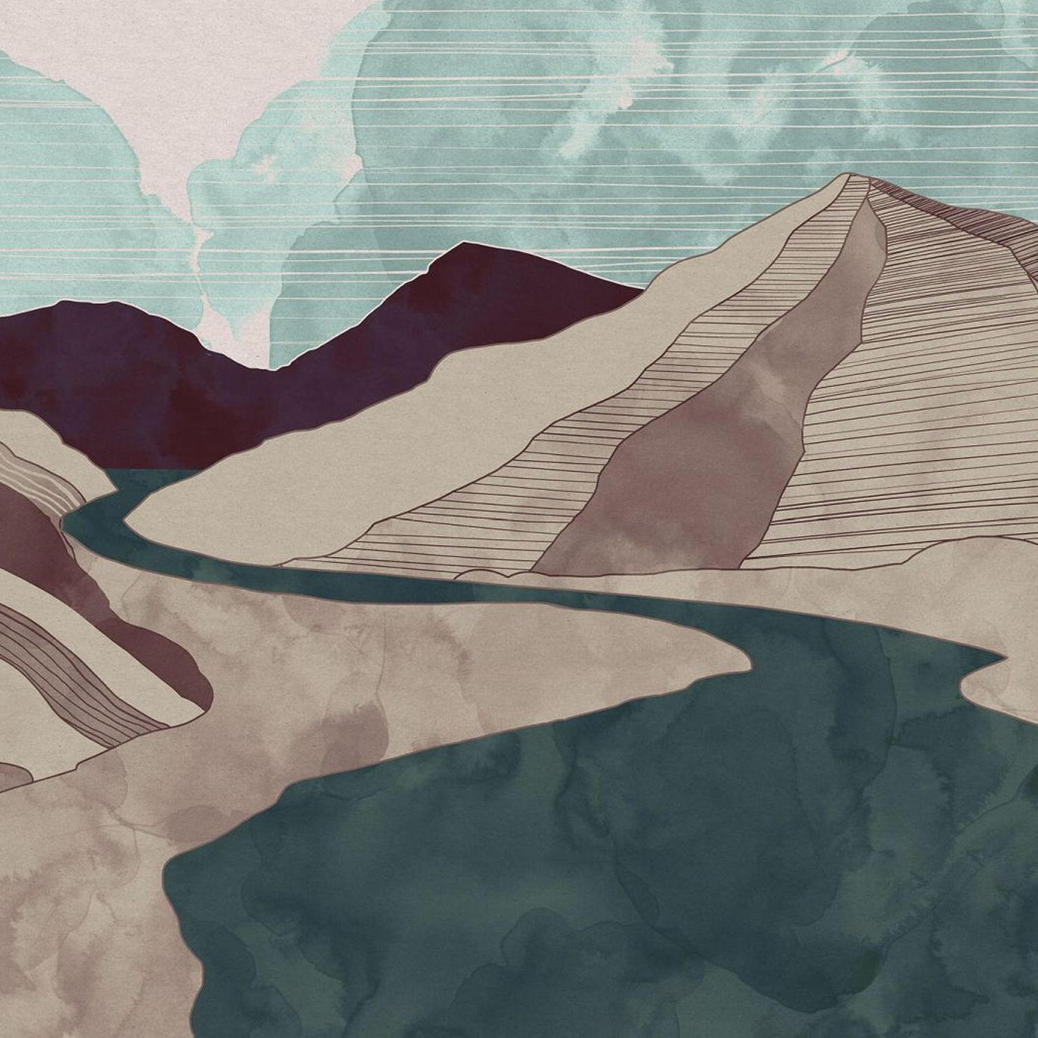 FOTOTAPETE Landschaft 400 x 280 cm - Rot, Papier (400/280cm) - Sanders & Sanders