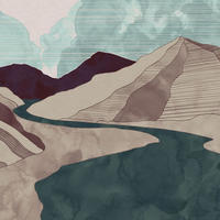 FOTOTAPETE Landschaft 400 x 280 cm - Rot, Papier (400/280cm) - Sanders & Sanders