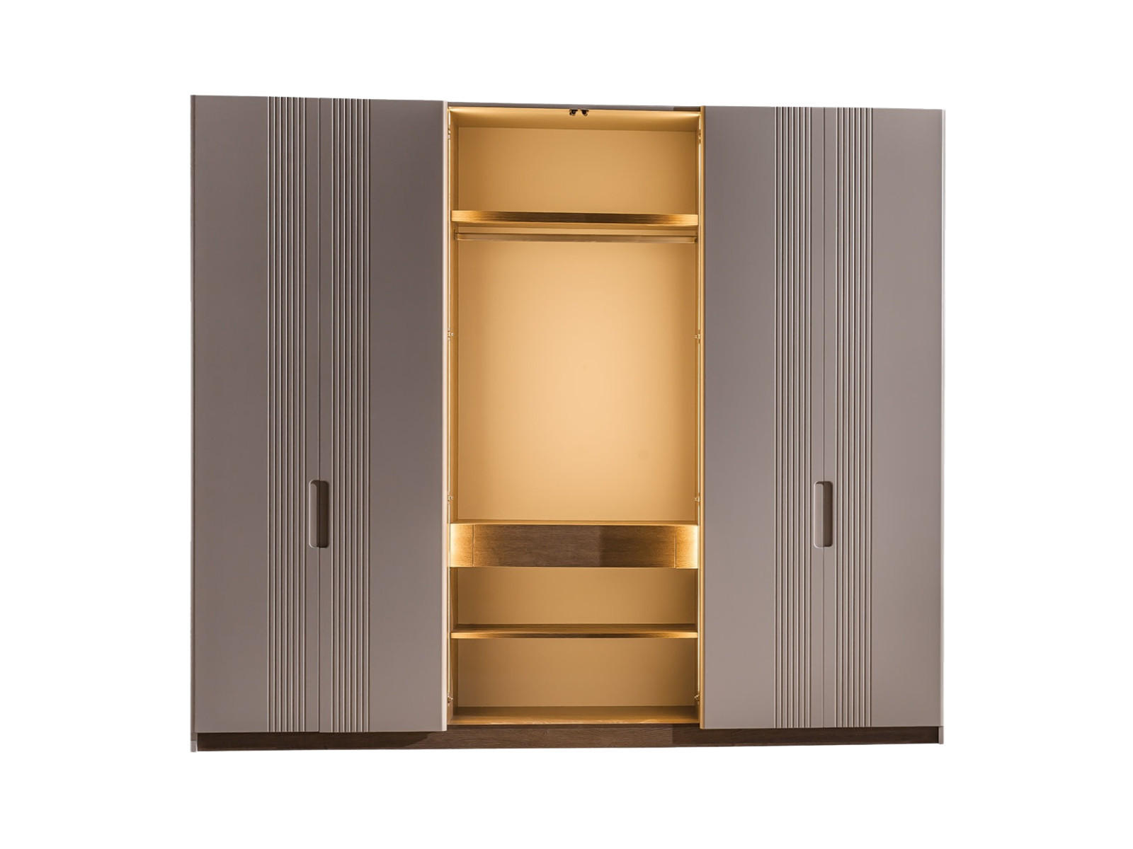 KLEIDERSCHRANK Santo 6 trg. - Beige, Holzwerkstoff (260/225/63cm)