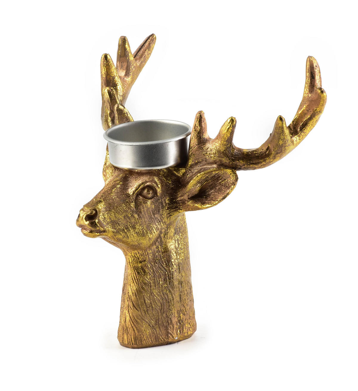 ADVENTSKERZENHALTER Santa Lila Gold 14/7/14 cm Kunstoff - Goldfarben, Kunststoff (7/14/14cm) - Mondex