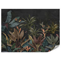 FOTOTAPETA Exotické Palmové Listy Tmavé Pozadie Hmyz Tropická 450 x 315 cm - oranžová/hnedá, papier (450/315cm) - Muralo