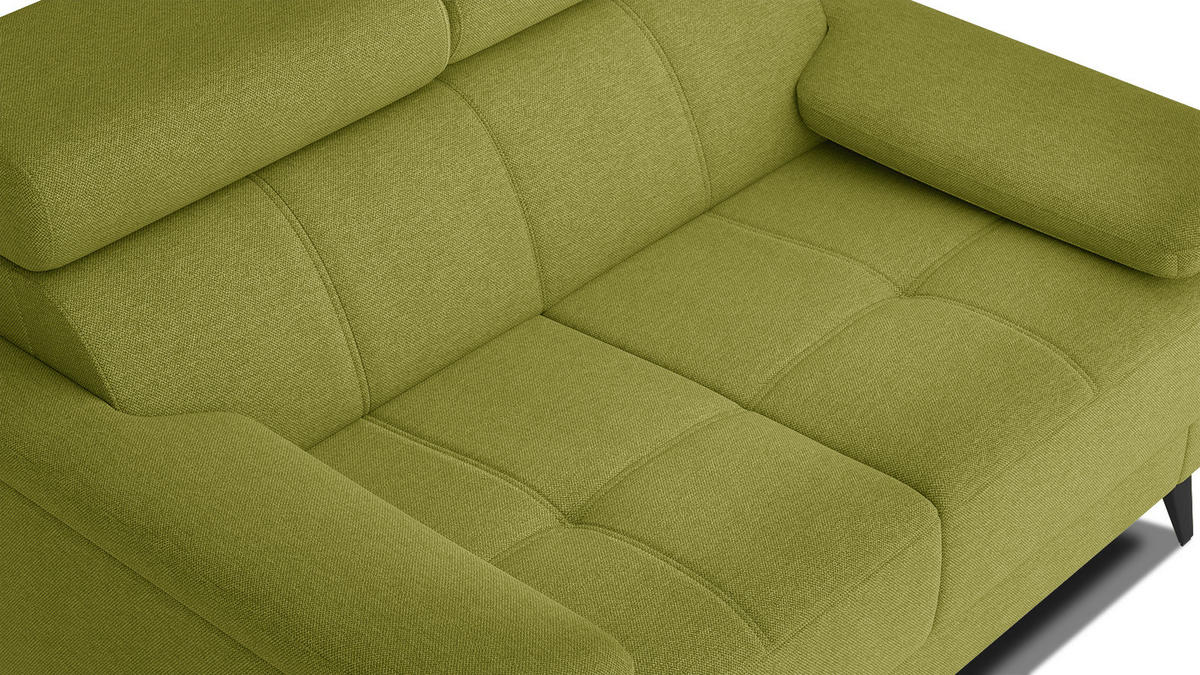 SOFA TAUNUS 2-Sitzer, limette - Limette/Schwarz, Holzwerkstoff/Textil (141/80/102cm) - Courtois Laville