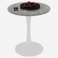 COUCHTISCH 70/70/72 cm vielseitig einsetzbar mit runder Tischplatte in Marmoroptik, Antikweiß+Grau - Weiß, Stein (70/70/72cm) - Redom