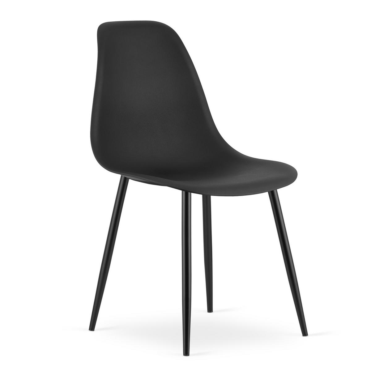 ESSZIMMERSTUHL 4-er Set KALEO schwarzer Sitz, schwarze Beine - Schwarz, Kunststoff (46/84/51cm) - Valora