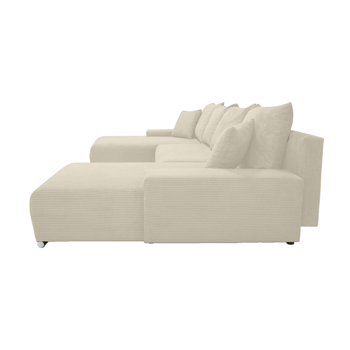 ECKSOFA Trawanga mit Schlaffunktion, Glänzendes Beige - Beige, Textil (348/188cm) - Fedve
