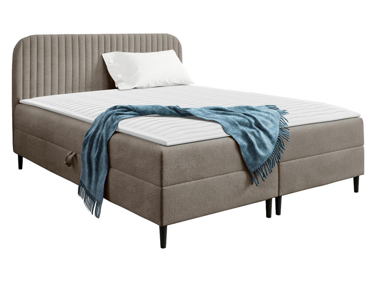 BOXBETT Box Best 1 - Hellbraun/Schwarz, Holz/Holzwerkstoff (200/200cm) - MIRJAN24
