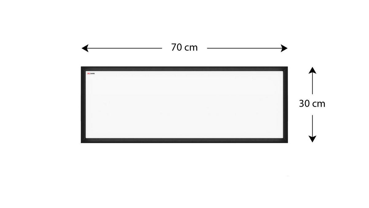 MAGNETISCHES Whiteboard mit schwarzen Holzrahmen 30x70cm - Schwarz, Holz (30/70/1.5cm) - ALLboards