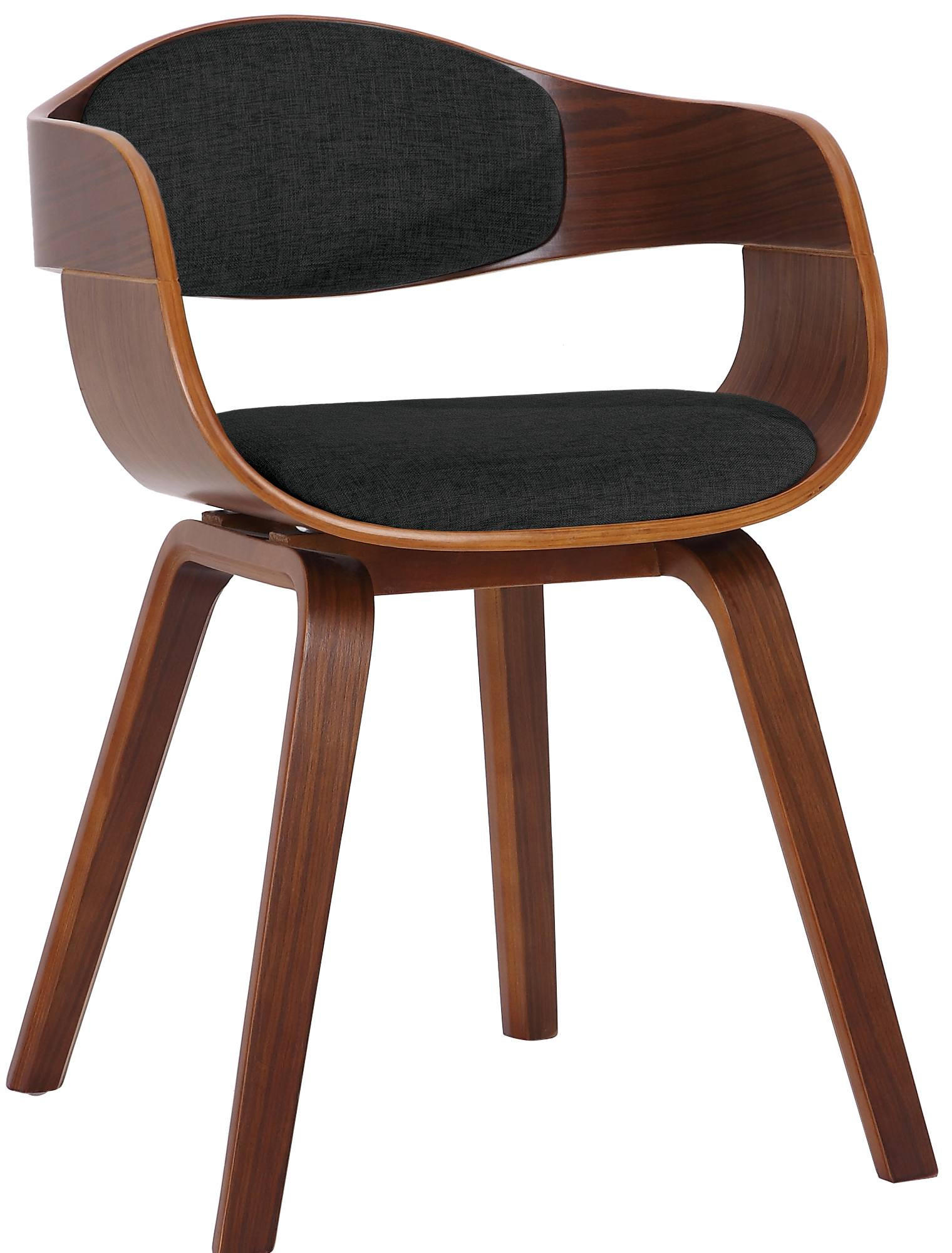 ARMLEHNENSTUHL Stoff Walnuss/Schwarz - Walnussfarben/Schwarz, Holz/Textil (49/73/46cm) - CLP