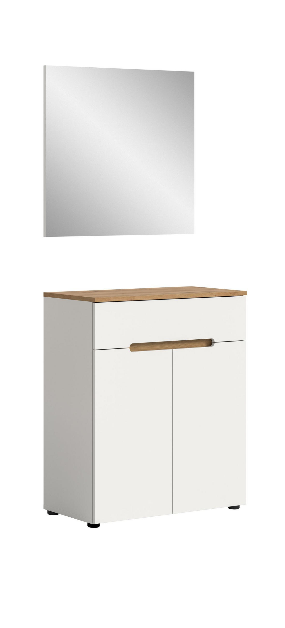 GARDEROBEN-SET 2tlg. Nova (B/H/T: 80x190x37 cm) in Weiß - Weiß, Holzwerkstoff (80/190/37cm) - Homes & Jones