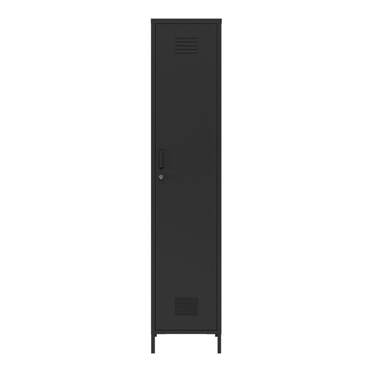KLEIDERSCHRANK Seinäjoki - Schwarz, Metall (38/180/38cm) - [en.casa]