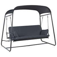 HOLLYWOODSCHAUKEL Grau Marsciano - Grau, Metall (217/182/129cm) - Beliani