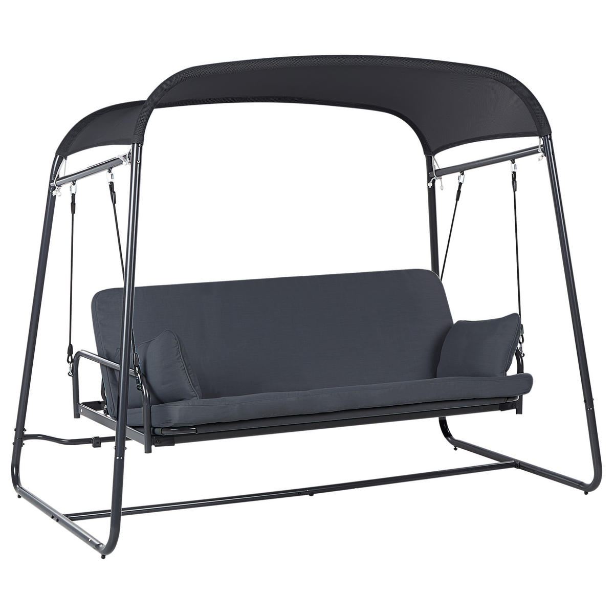 HOLLYWOODSCHAUKEL Grau Marsciano - Grau, Metall (217/182/129cm) - Beliani