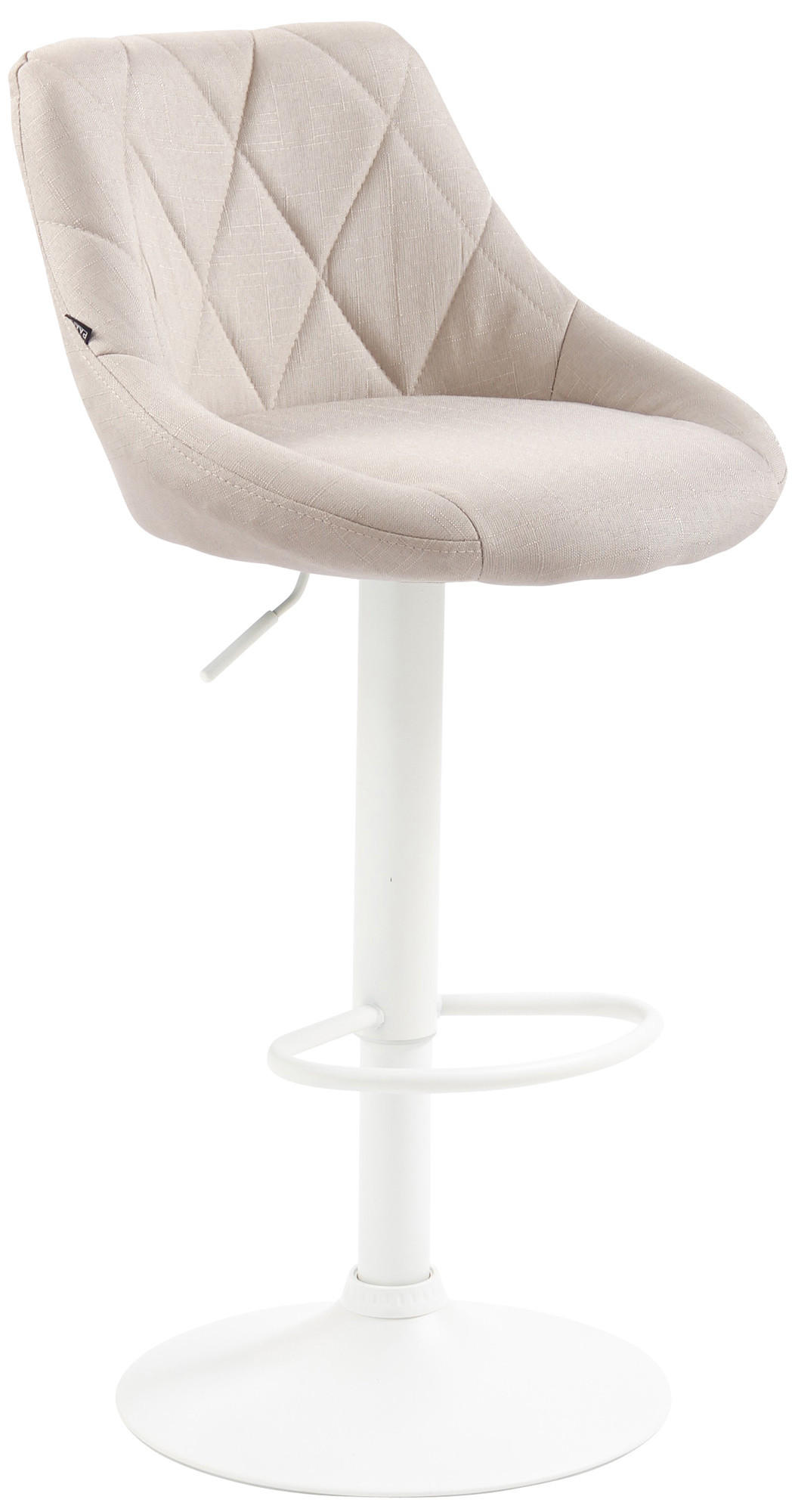 BARHOCKER Stoff Creme - Creme/Weiß, Textil/Metall (46/83/49cm) - CLP