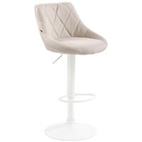 BARHOCKER Stoff Creme - Creme/Weiß, Textil/Metall (46/83/49cm) - CLP