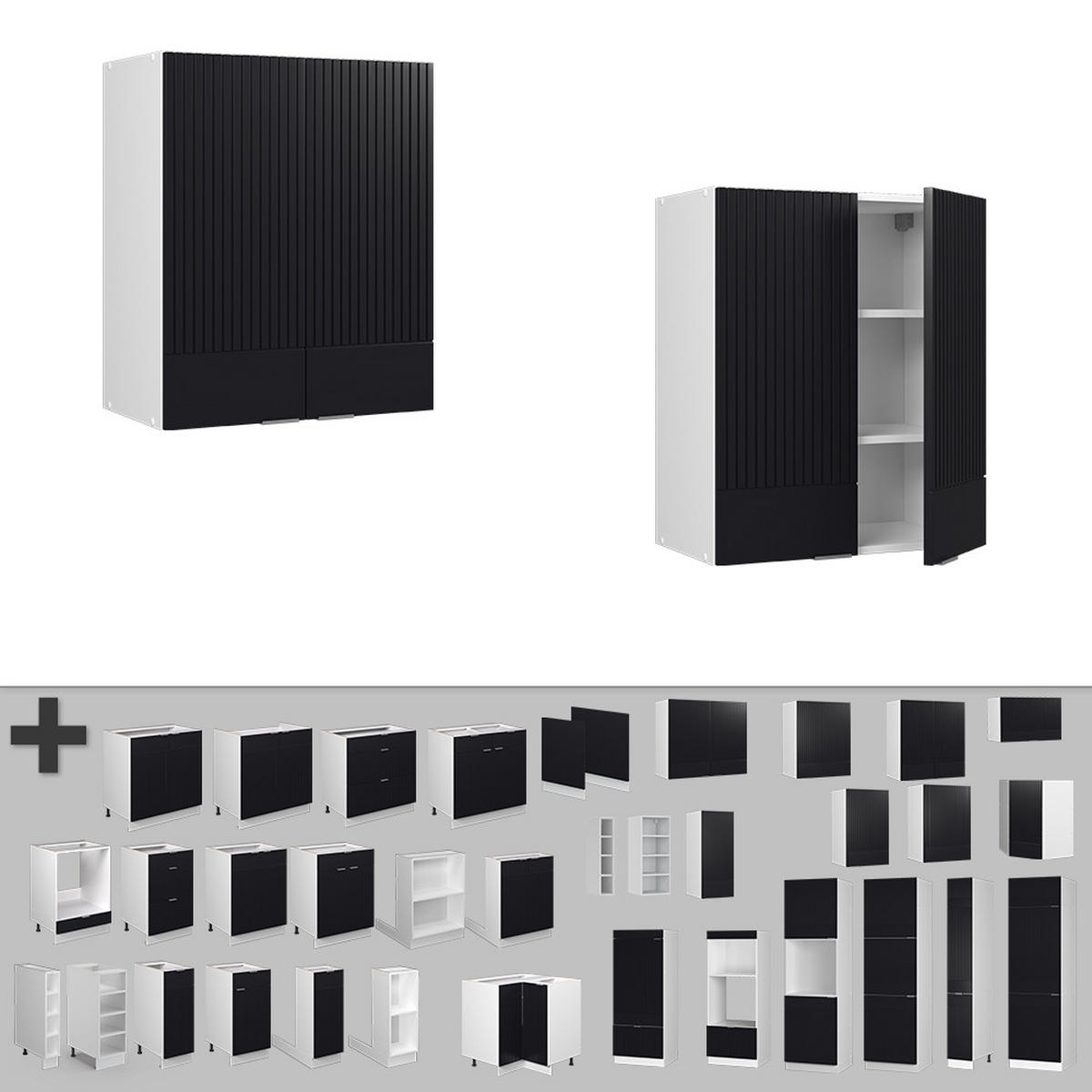 Schwarz/Weiß, Holzwerkstoff (60/72/34.1cm) - Vicco