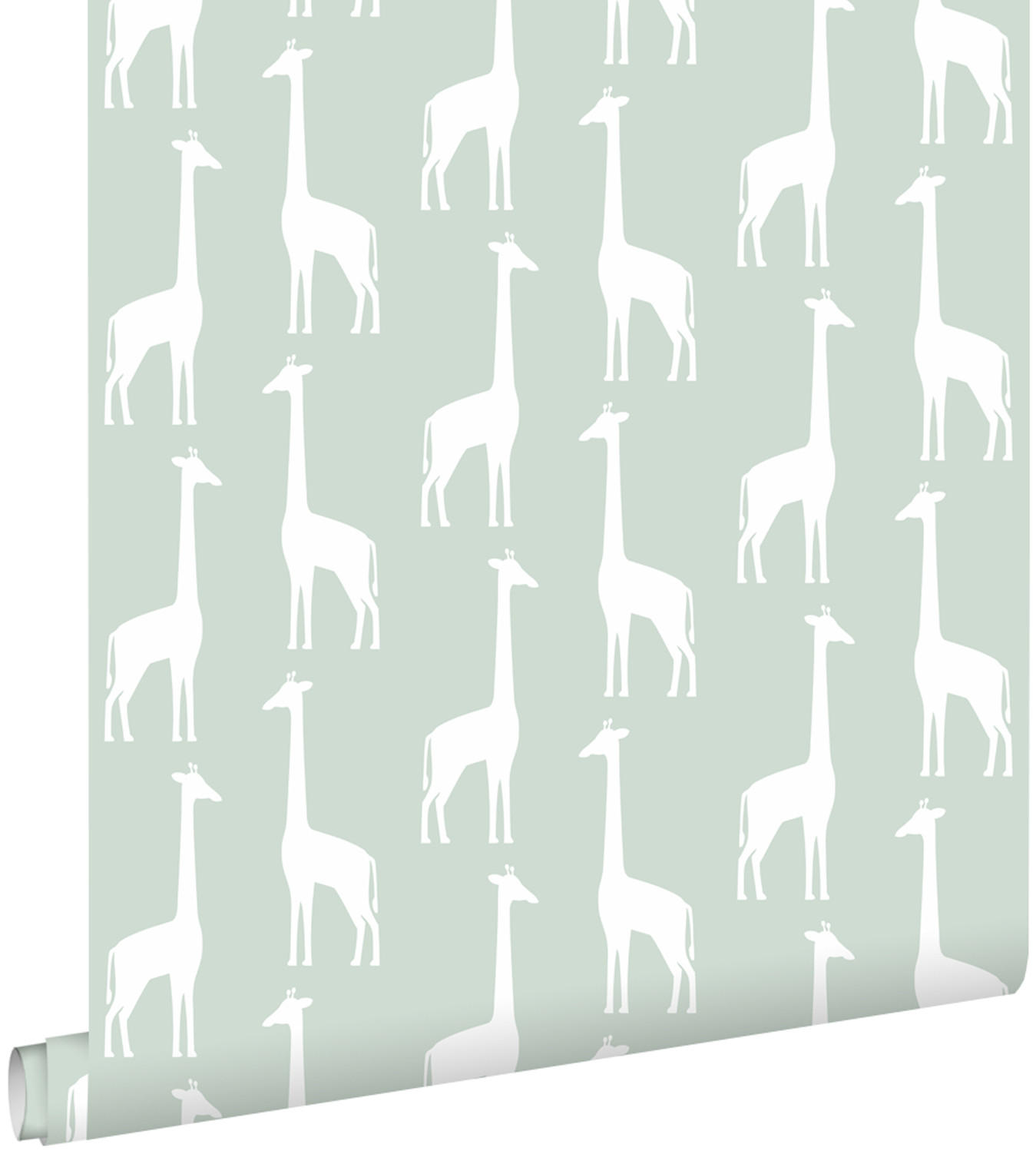 TAPETE Giraffen 53 cm x 10.05 m - Grün, Papier (53/0.1cm) - ESTAhome