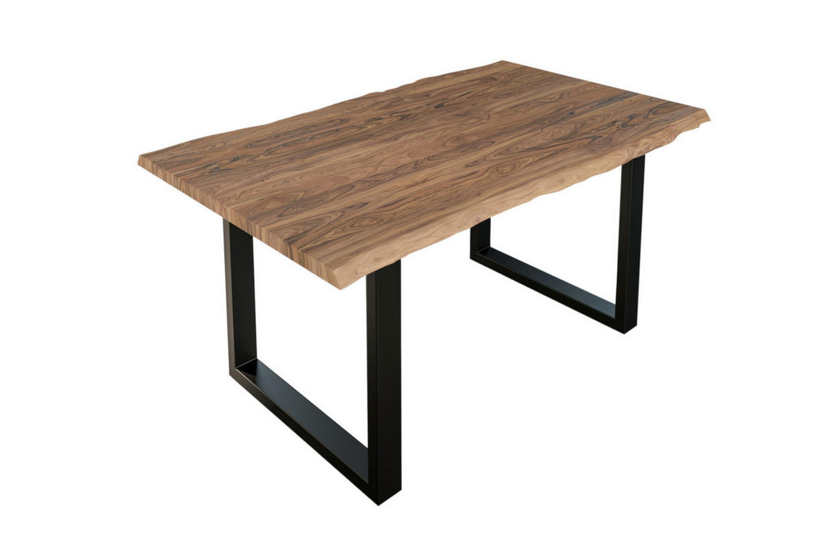 ESSTISCH LAUREN - Beige/Schwarz, Holz/Metall (85/160/77cm) - SAM
