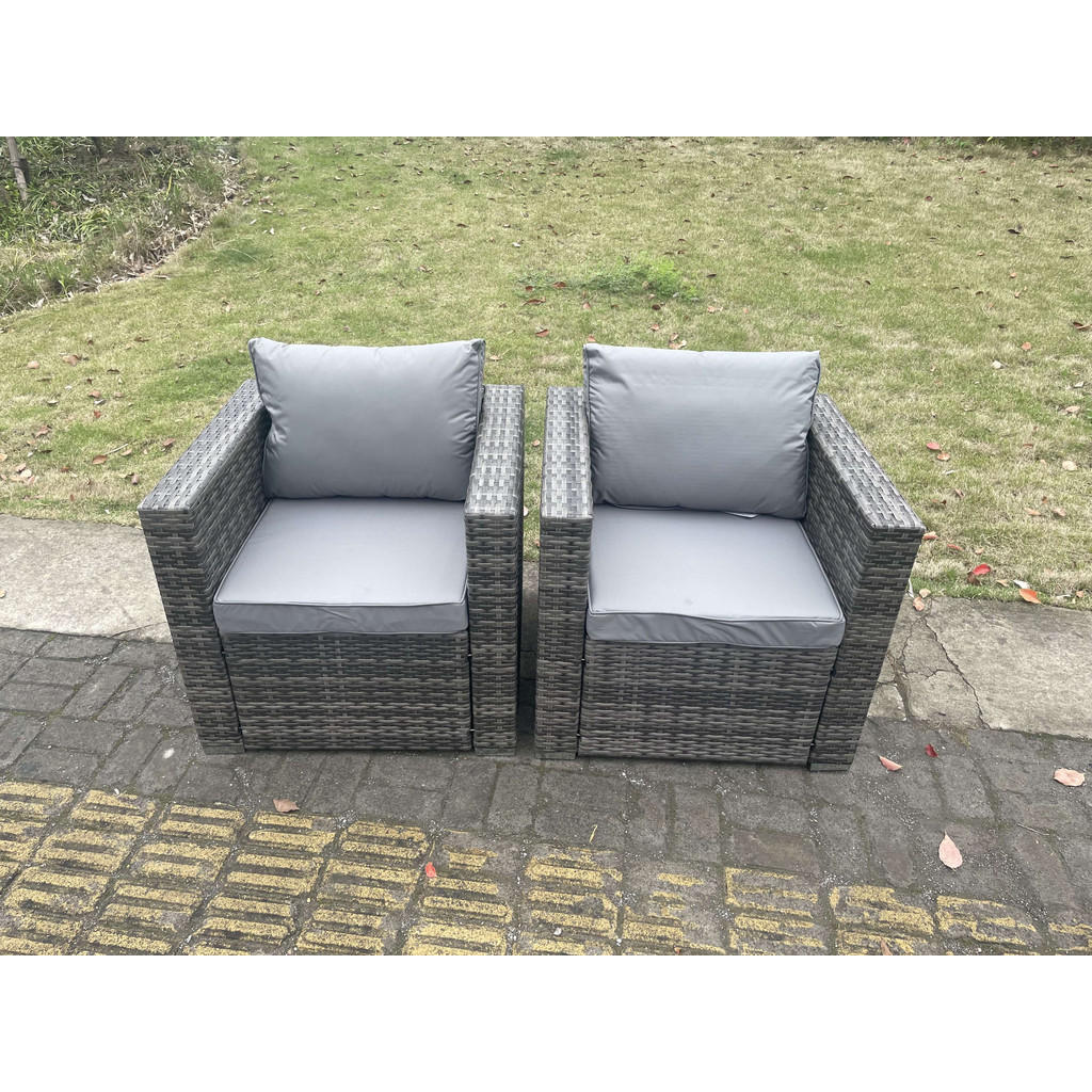 Thumbnail - Fimous Gartenstuhl, Dunkelgrau, Metall, 2-Sitzer, 70x66x74 cm, Gartenmöbel, Gartenstühle, Gartenstühle