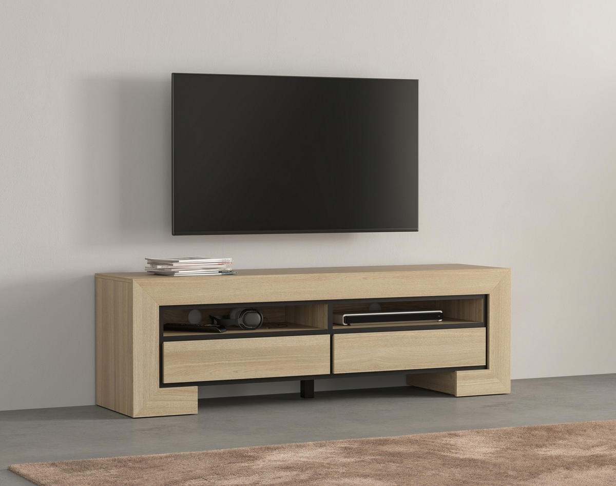 LOWBOARD LUNO 160/50,5/41 cm, Eichefarben - Eichefarben, Holzwerkstoff (160/50.5/41cm) - MASSENO