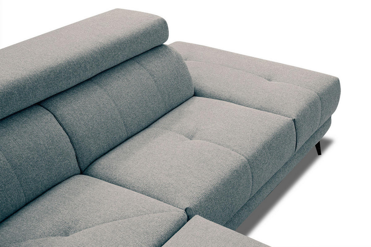 ECKSOFA MORELLO 5-Sitzer, mintgrün - Schwarz/Mintgrün, Holzwerkstoff/Textil (287/228cm) - Courtois Laville