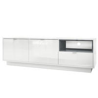 LOWBOARD Metro Einsatz in Grau Hochglanz - Grau, Holzwerkstoff (153/48/38cm) - Vladon