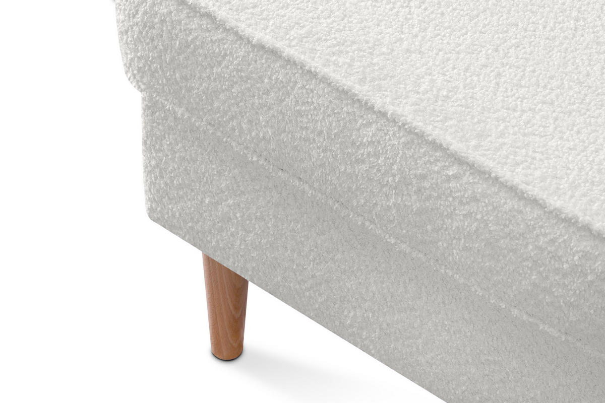 SITZHOCKER STRALIS zeitloses Design hohe Füße, weiß - Weiß, Textil (41/43/56cm) - KONSIMO®